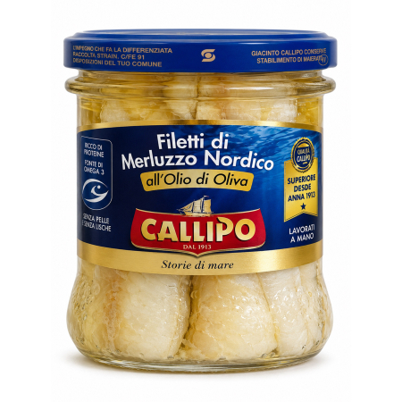 Alimente - File de Cod nordic n ulei de masline, 150g Callipo