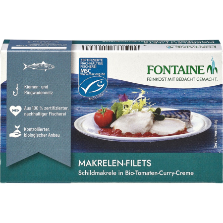 Alimente - File de macrou fara piele in crema bio curry cu roșii