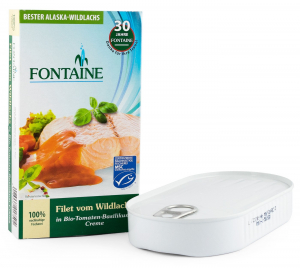 Conserve, Pateuri, creme tartinabile - File de somon salbatic in sos de rosii bio si sos de busuioc, 200g Fontaine