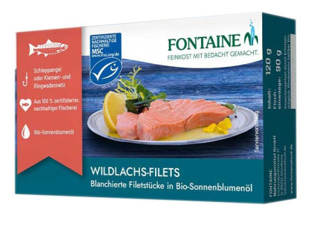 File de somon salbatic n ulei bio de floarea soarelui, 125g Fontaine [1]