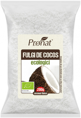 Fara gluten - Fulgi bio de cocos, 200g Pronat
