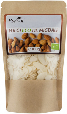 Cereale, fulgi din cereale, mic dejun - Fulgi bio de migdale 100g Pronat