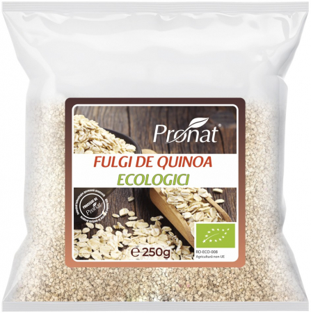 Cereale, fulgi din cereale, mic dejun - Fulgi bio de quinoa, 250g Pronat
