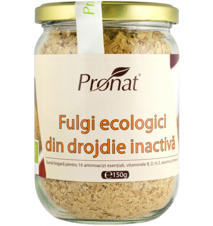 Raw vegana - Fulgi bio din drojdie nutritiva inactiva, 150g Pronat