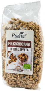 Cereale, fulgi din cereale, mic dejun - Fulgi crocanti bio de grau spelta 250g Pronat