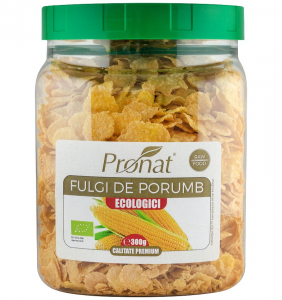 Cereale, fulgi din cereale, mic dejun - Fulgi de porumb bio, 300g Pronat