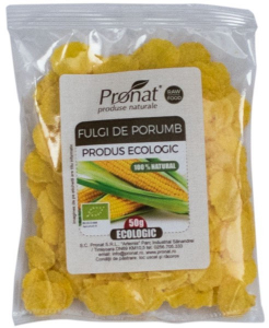 Cereale, fulgi din cereale, mic dejun - Fulgi de porumb bio, 50g Pronat