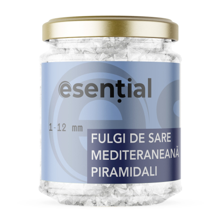 Alimente - Fulgi de sare mediteraneana piramidali, 1-12 mm, 90 g, Esential