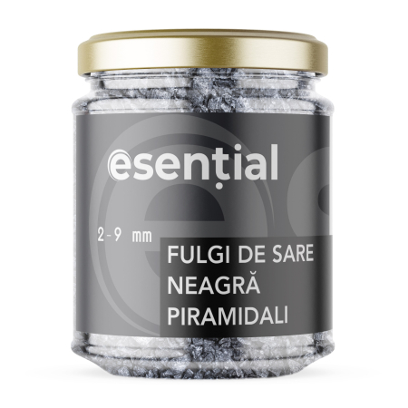 Alimente - Fulgi de sare neagra piramidali 2 - 9 mm, 90g Esential