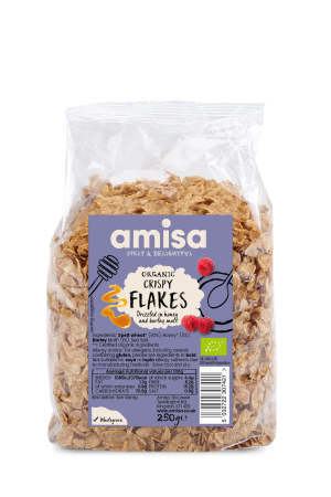 Cereale, fulgi din cereale, mic dejun - Fulgi de spelta cu miere eco 250g Amisa