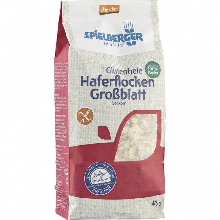 Cereale, fulgi din cereale, mic dejun - Fulgi mari de ovaz bio integrali FARA GLUTEN Demeter