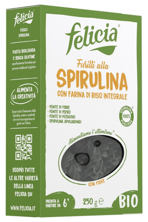 Alimente - Fusilli bio din orez integral cu spirulina 250g Felicia