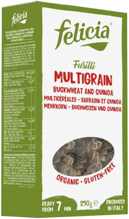 Alimente - Fusilli bio multicereale din hrisca si quinoa 250g Felicia
