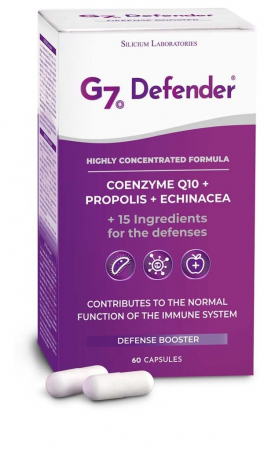 Suplimente nutritive si alimentare - G7 Defender Supliment pe baza de plante, coenzima Q10, propolis, echinacea, 60 capsule, 59.58g Silicium Laboratories