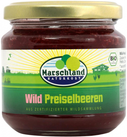 Alimente - Gem de afine rosii bio 220g Marschland Naturkost