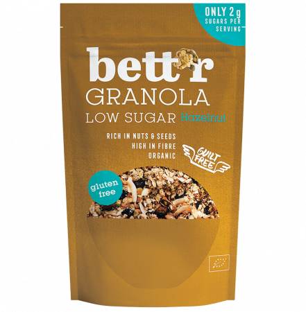 Cereale, fulgi din cereale, mic dejun - Granola cu alune de padure fara gluten eco 300g Bettr