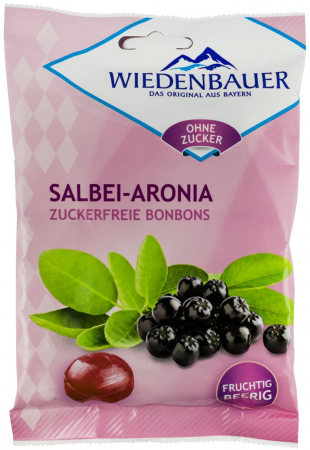 Fara zahar - Bomboane fara zahar cu salvie si aronia, 75g Wiedenbauer
