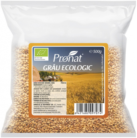 Cereale, fulgi din cereale, mic dejun - Grau bio, 500g Pronat