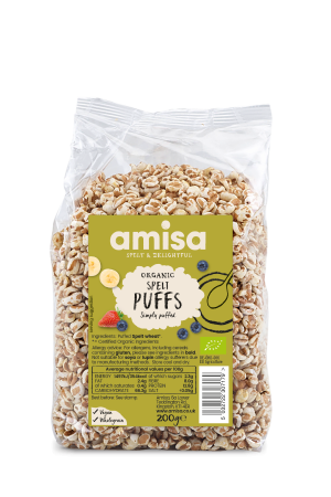 Cereale, fulgi din cereale, mic dejun - Grau spelta expandat eco 200g Amisa
