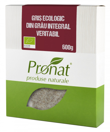 Orez, Faina si Premixuri - Gris bio din grau integral veritabil, 600g Pronat