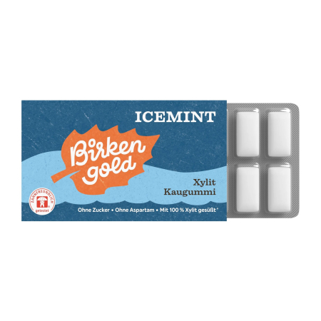 Ingrijire personala - Guma de mestecat cu xilitol, menta si eucalipt, 12 buc/17g Birkengold