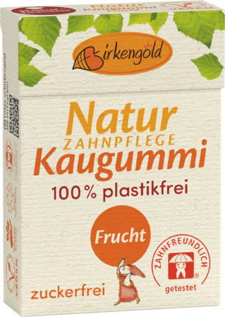 Ingrijire personala - Guma de mestecat cu xylitol pentru ingrijirea dintilor, fructe, 28g Birkengold