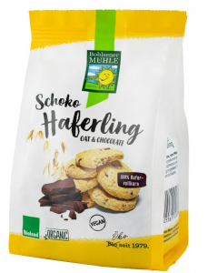 Biscuiti si napolitane - Haferling biscuiti bio crocanti din ovaz cu bucatele de ciocolata, 125g Bohlsener Muhle