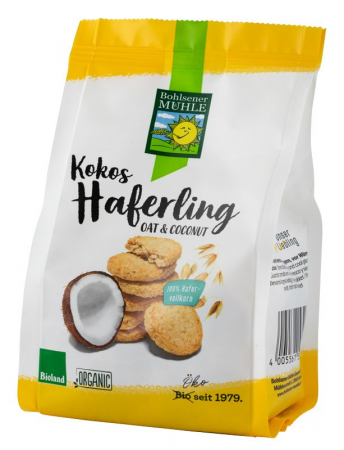 Biscuiti si napolitane - Haferling biscuiti bio crocanti din ovaz cu fulgi de cocos, 125g Bohlsener Muhle