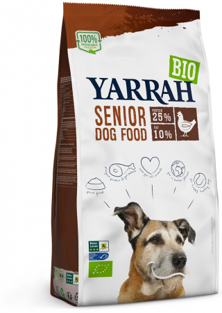 Hrana si cosmetice pentru animale - Hrana uscata bio pentru caini senior, cu pui, 25% proteina si 10% grasimi, 2kg Yarrah