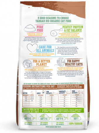 Hrana uscata bio pentru pisici, cu peste, 31% proteina si 14% grasimi, fara cereale, 2.4kg Yarrah [2]