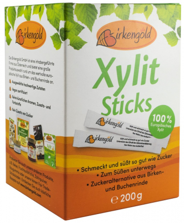 Zahar si indulcitori - Indulcitor, 100% xylitol 200g (50 pliculete a 4g) Birkengold