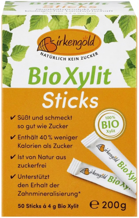 Zahar si indulcitori - Indulcitor bio, 100% xylitol 200g (50 pliculete a 4g) Birkengold