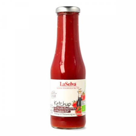 Alimente - Ketchup bio cu otet balsamic, 340g LaSelva