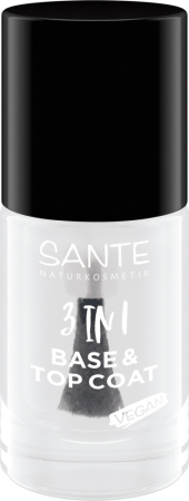 Ingrijire personala - Lac de unghii 3 in 1, baza si top coat, 8ml Sante