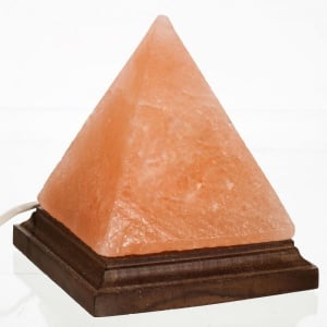 Lampa de sare Himalaya - piramida pe suport de lemn [1]