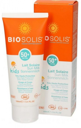 Produse pentru si dupa plaja - Lapte de soare cu protectie solara pentru copii, SPF 50+, 100ml Biosolis