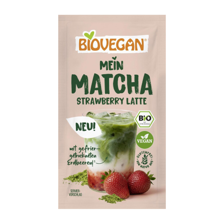 Alimente - Latte bio cu matcha si capsuni, 9g Biovegan