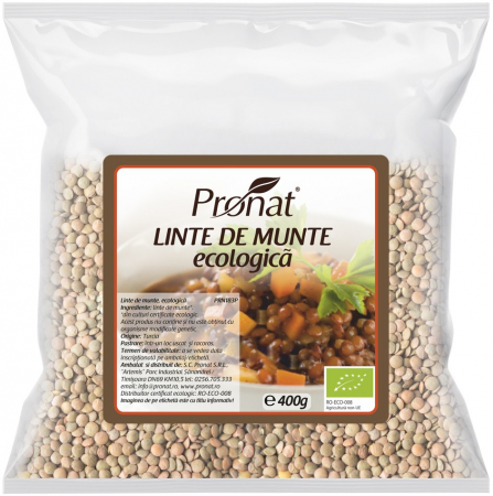 Leguminoase si seminte - Linte de munte bio, 400g Pronat
