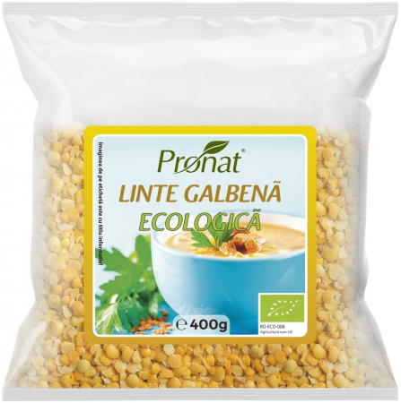 Leguminoase si seminte - Linte galbena bio, 400g Pronat