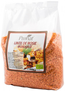 Leguminoase si seminte - Linte rosie bio, 1000g Pronat