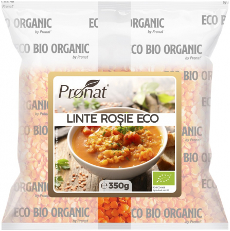 Leguminoase si seminte - Linte rosie bio, 350g Pronat