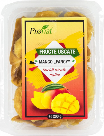 Seminte, fructe uscate, samburi - Mango Fancy Fructe uscate natur 200g Pronat