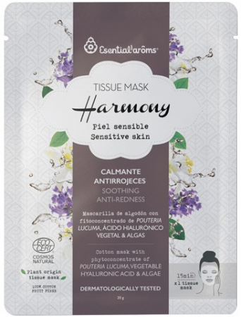 Masti faciale - Masca tip servetel pentru fata cu efect calmant si anti roseata, Harmony 20g Esentialaroms