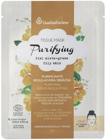 Masti faciale - Masca tip servetel pentru fata purifianta si sebo regulatoare, Purifying 20g Esentialaroms