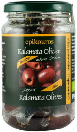 Masline - Masline kalamata bio, crude, fara samburi, 170g Epikouros