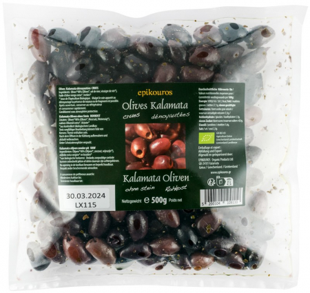 Tendinte - Masline kalamata bio, crude, fara samburi, 500g Epikouros