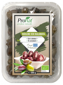 Masline - Masline Kalamata bio, fara samburi, in saramura, 200g Pronat