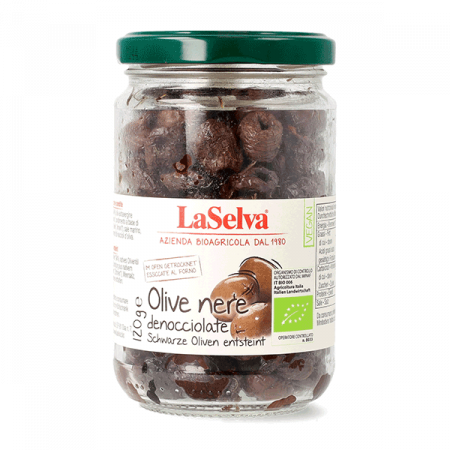 Tendinte - Masline negre bio, coapte fara samburi, 120g LaSelva