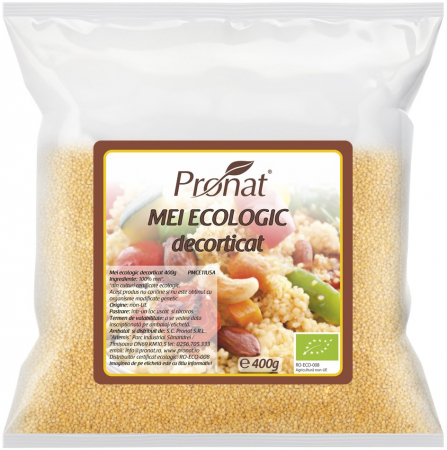 Cereale, fulgi din cereale, mic dejun - Mei bio decorticat, 400g Pronat