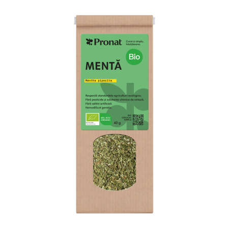 Ceaiuri, Cafea si Inlocuitori - Menta bio 40g Pronat